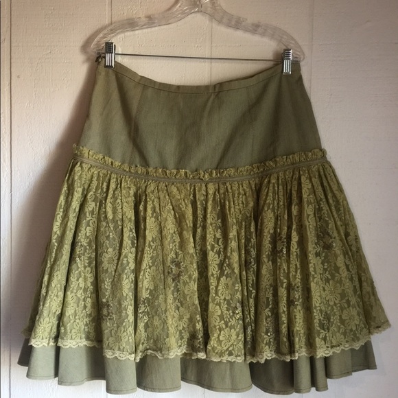Vera Cristina Dresses & Skirts - Vera Cristina Denim & Lace Skirt